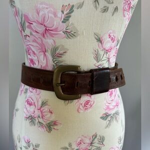 Solid Brass Vintage Leather Belt